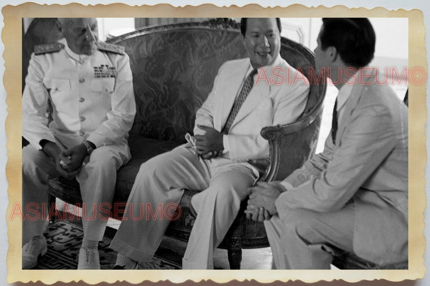 Saigon Ho Chi Minh Bao Dai Emperor General Army Vietnam War Vintage Photo #671