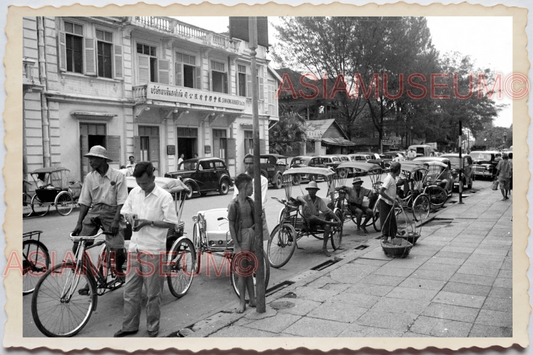 50s PHILIPPINES MANILA STREET SCENE RICKSHAW BICYCLE ROAD  Vintage Photo 27957