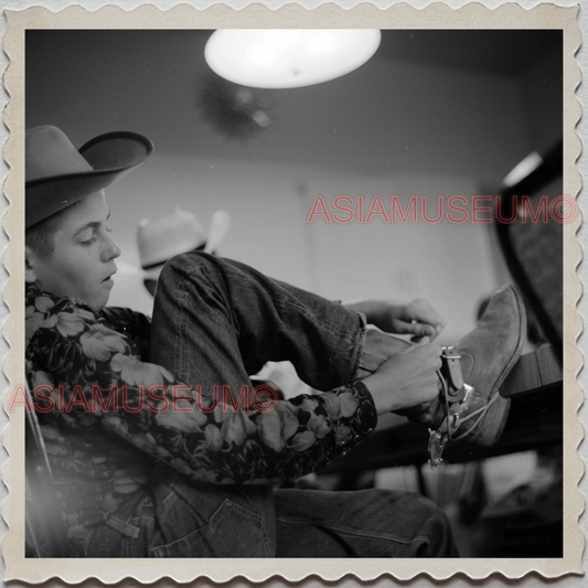 50s AUGUSTA KRONE RANCH COWBOY BOOTS BOY BAR VINTAGE OLD USA AMERICA Photo 10789