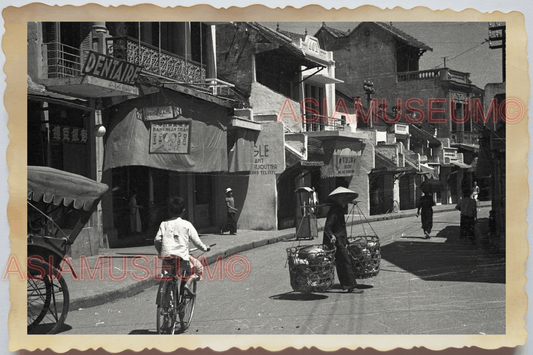 40s Vietnam HANOI FRENCH COLONIAL BUILDING WOMEN SHOP MAN ii Vintage Photo 04335