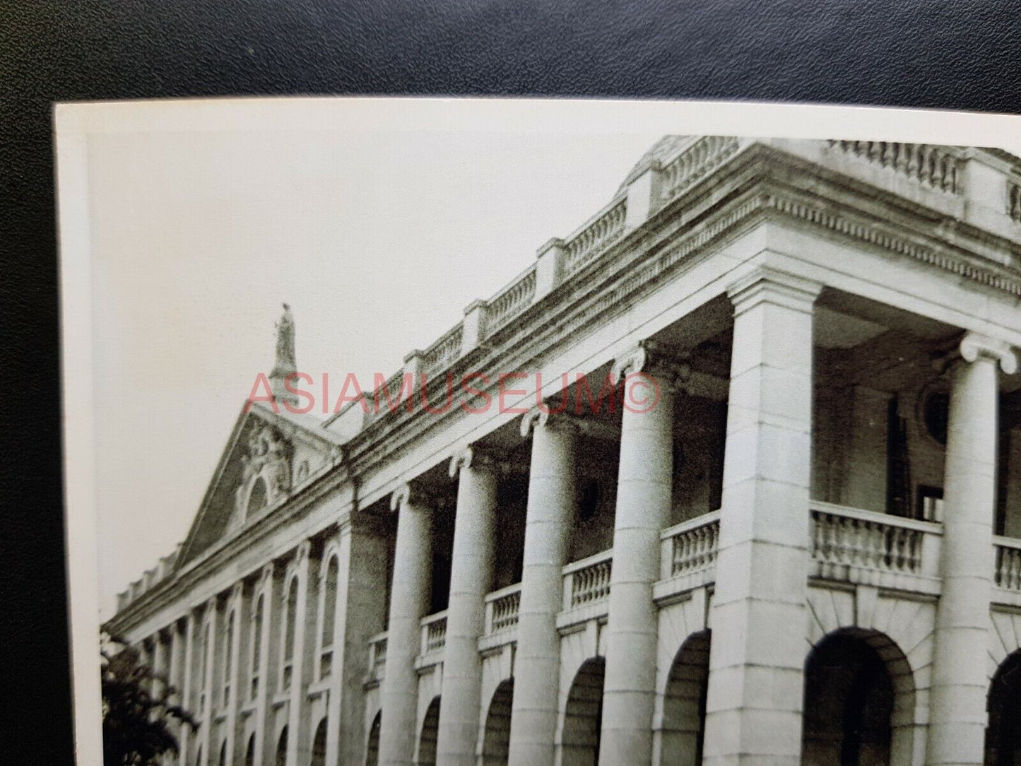 Supreme Court Jackson Road Statue Square Hong Kong Photo B&W Postcard RPPC 507