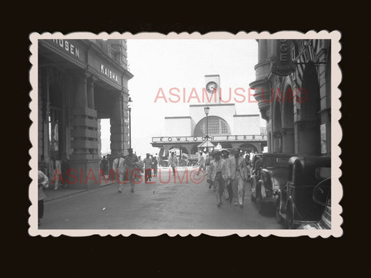 1940's Star Ferry Terminal Kowloon Clock B&W Vintage Hong Kong Photo 香港旧照片 #2350