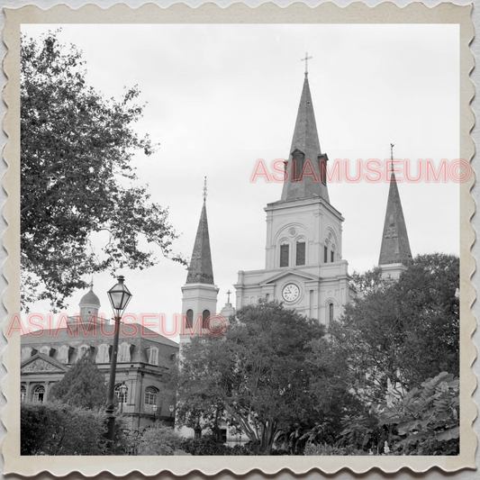 50s NEW ORLEANS LOUISIANA CITY MISSISSIPPI ST LOUIS CATHEDRAL OLD USA Photo 9297