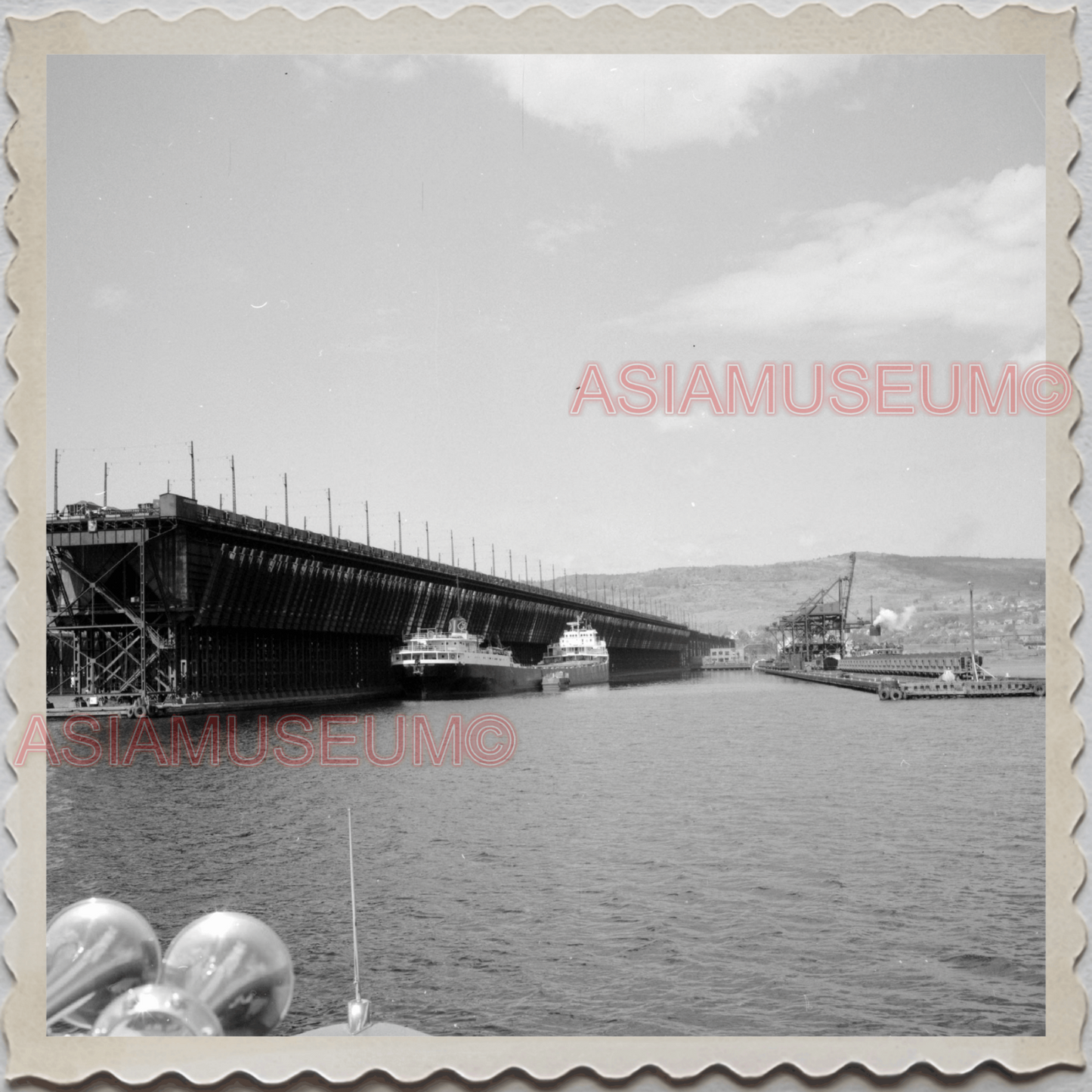 50s DULUTH PORT LAKE SUPERIOR MINNESOTA CARGO SHIP OLD USA AMERICA Photo 10034