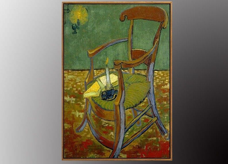 VAN GOGH Paul Gauguin's Armchair Oil Painting Art Print 50x70cm Gold FRAMED