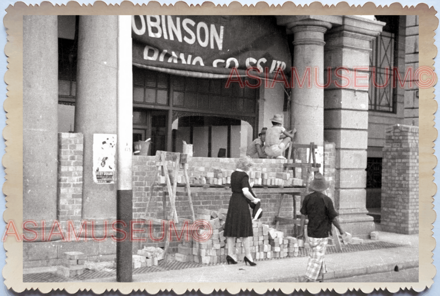 WW2 British Colonial Building Robinson Store Wall Vintage Singapore Photo 28451