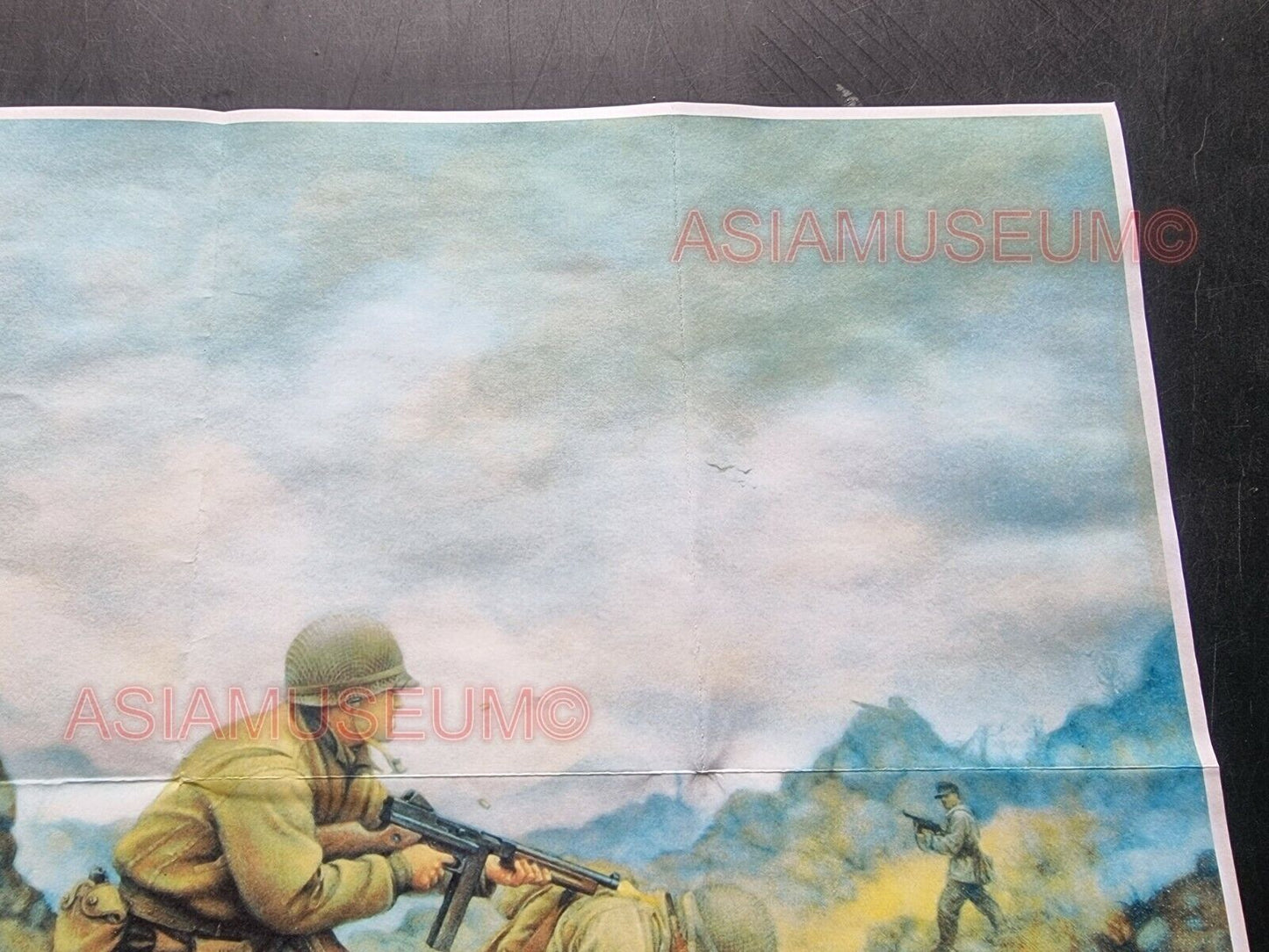 1941 WW2 USA AMERICA PACIFIC ART ARMY WAR IWO JIMA GUADALCANAL PROPAGANDA POSTER