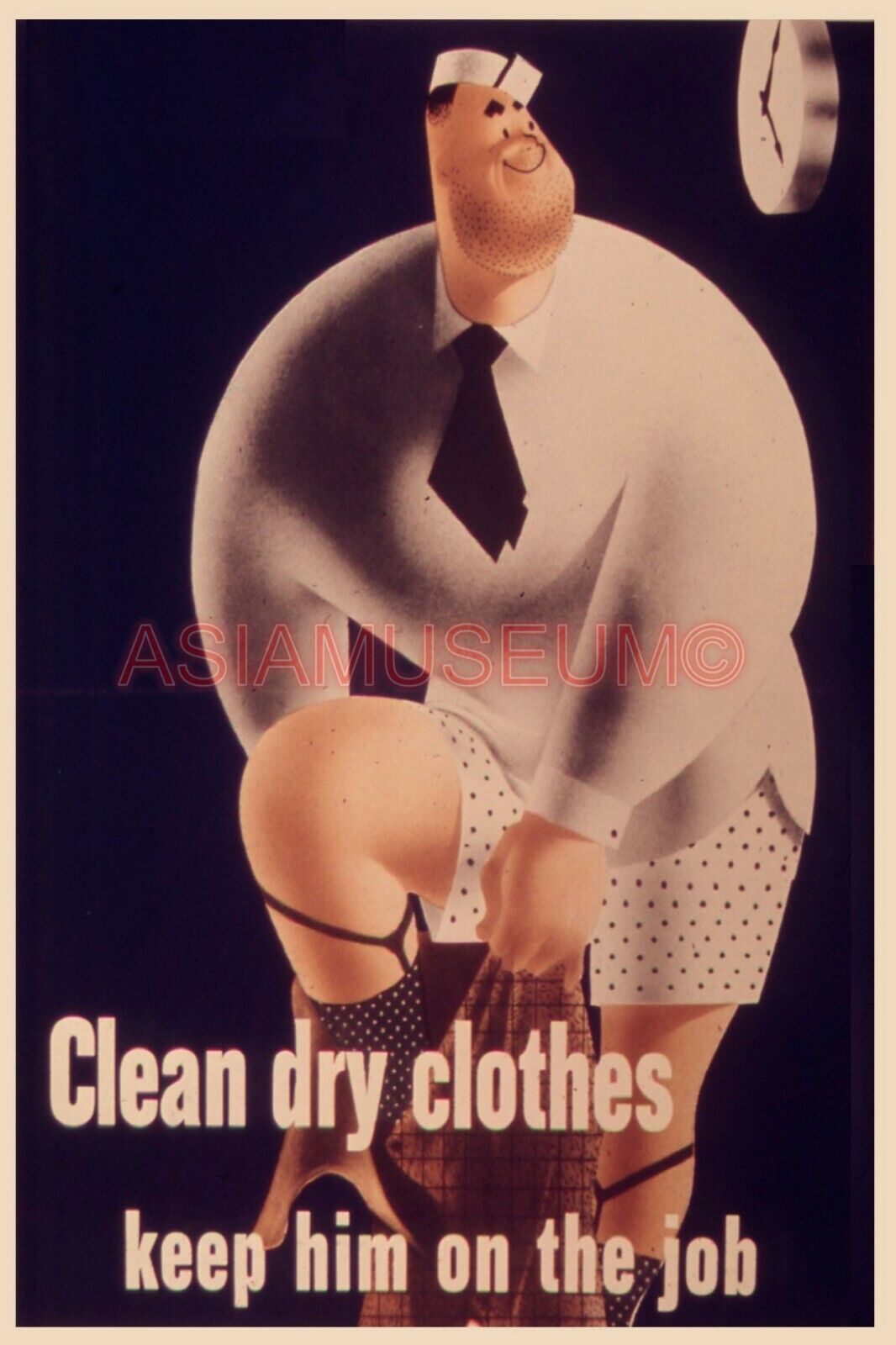 1940 WW2 USA UNITED STATES CLEAN DRY CLOTHES KEEP HIM ON JOB PROPAGANDA Postcard