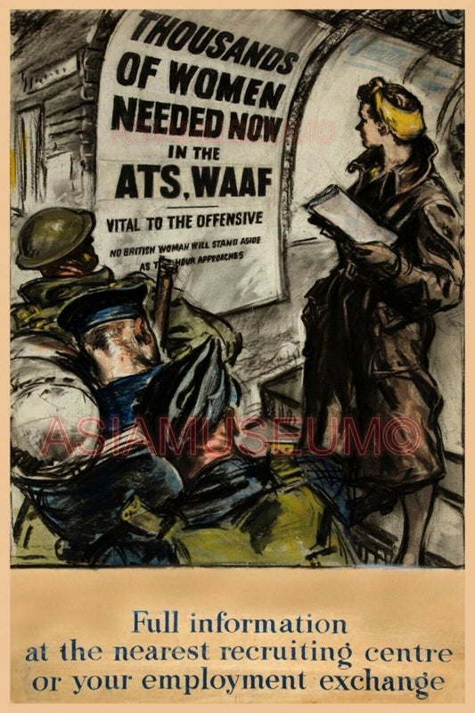 1945 WW2 USA AMERICA ATS WAAF WOMEN LADY ARMY RECRUIT DRESS PROPAGANDA Postcard