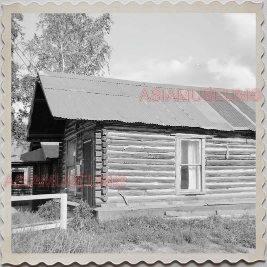 50s FAIRBANKS NORTH STAR BOROUGH ALASKA LOG CABIN FOREST VINTAGE USA Photo 9831