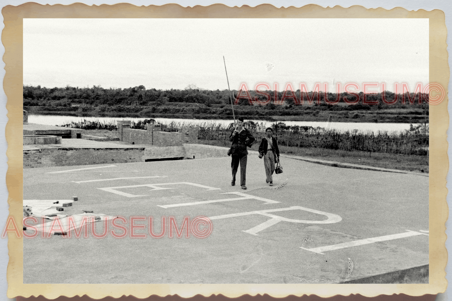 40s WW2 Vietnam FRANCE MILITARY BASE VIET TRI CAMP FORTRESS Vintage Photo 27900