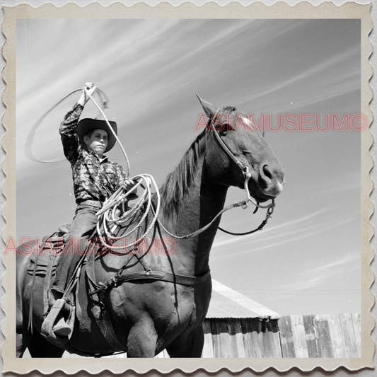 50s AUGUSTA KRONE RANCH COWBOY HORSE LASSO  VINTAGE OLD USA AMERICA Photo 11612