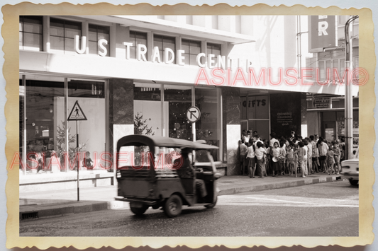 50s THAILAND BANGKOK USA TRADE CENTER STREET SCENE TUK TUK Vintage Photo 36919