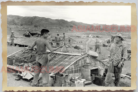 40s WW2 Vietnam FRENCH VIETNAMESE ARMY SOLDIER TUNNEL BUNKER Vintage Photo 25979