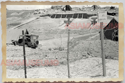 40s WW2 Vietnam MILITARY ARMY CAMP BASE WAR BUNKER JEEP OLD Vintage Photo 26600