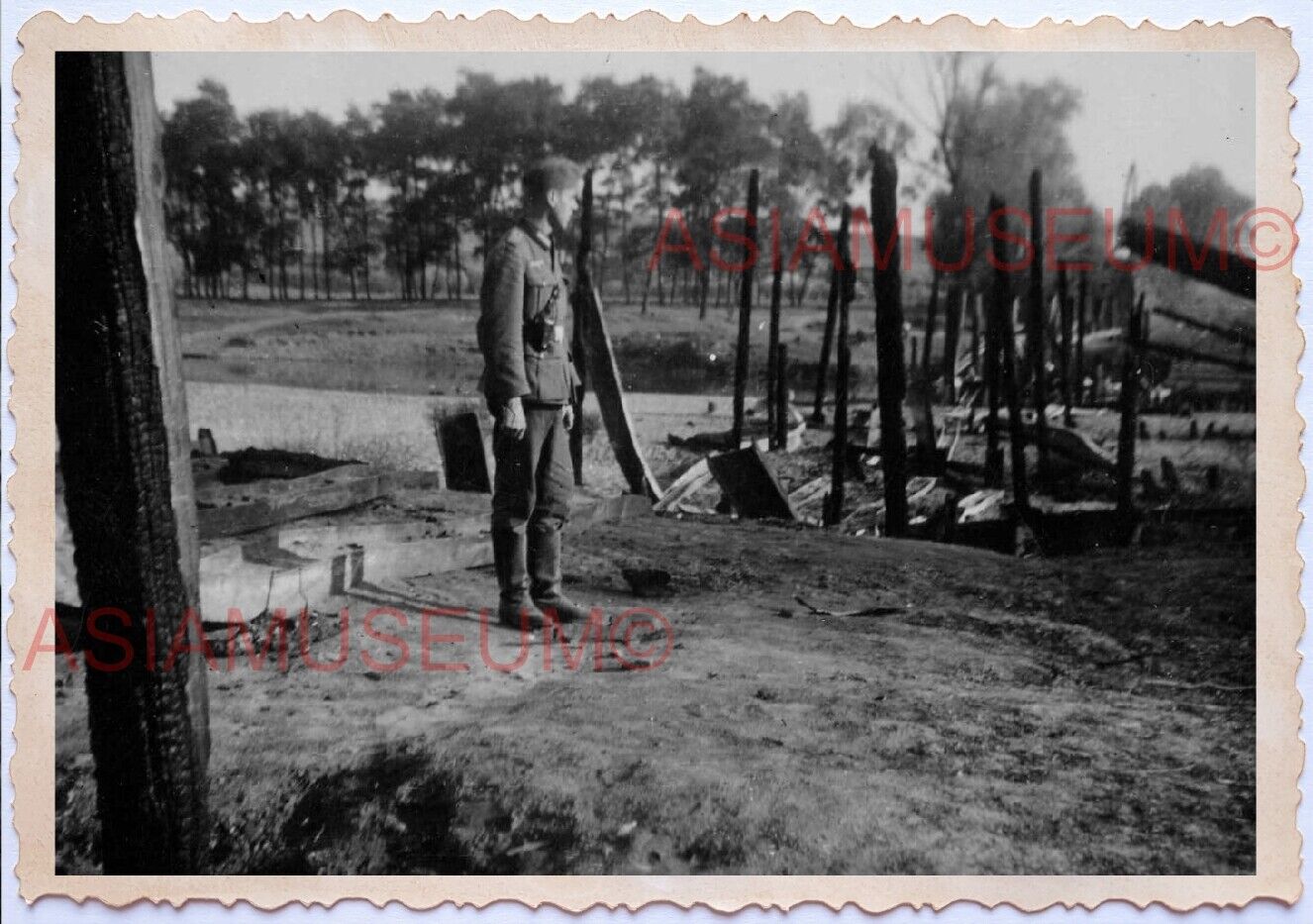 WWii D-DAY NORMANDY EUROPE ARMY Poland Battlefield Bomb House War Photo A119