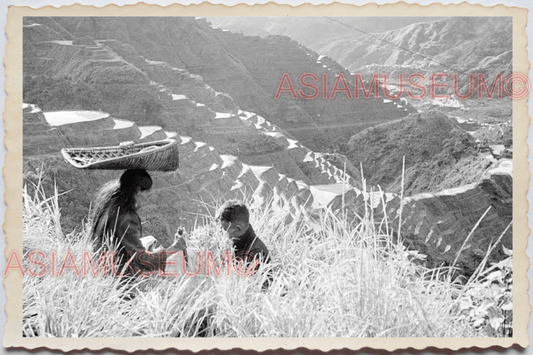 50s PHILIPPINES IFUGAO HILL RICE TERRACE PADDY FIELD BANAUE Vintage Photo 24215