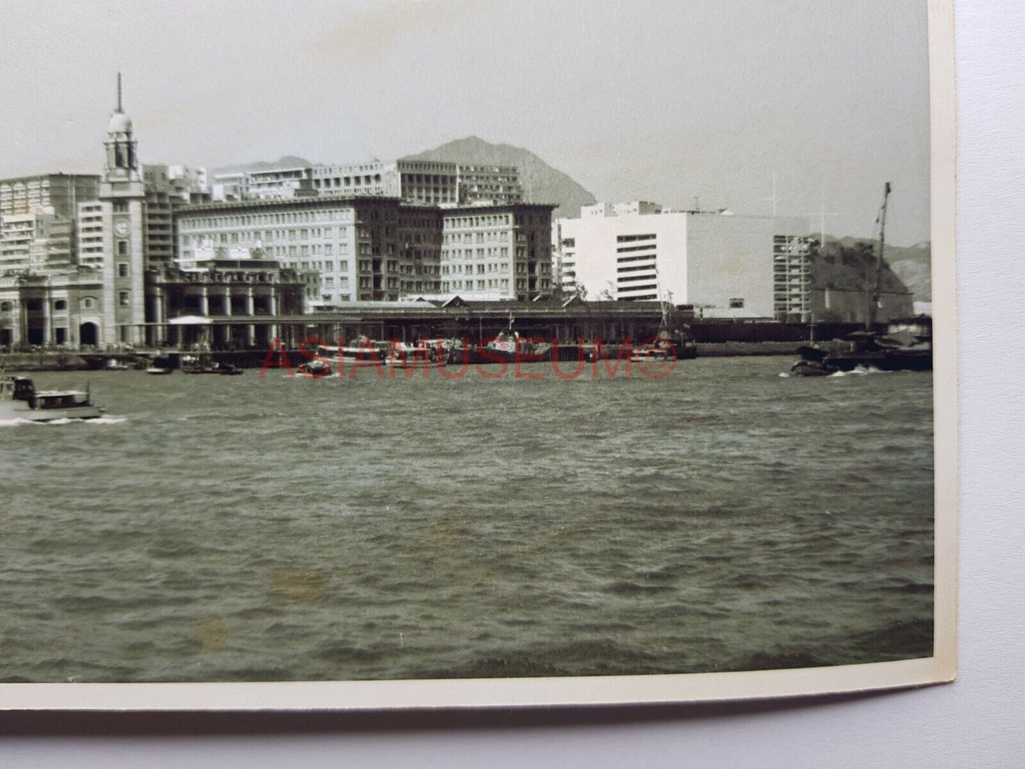 Hong Kong Panoramic Kowloon Ferry Terminal Clock Tower Photo Postcard RPPC #2609