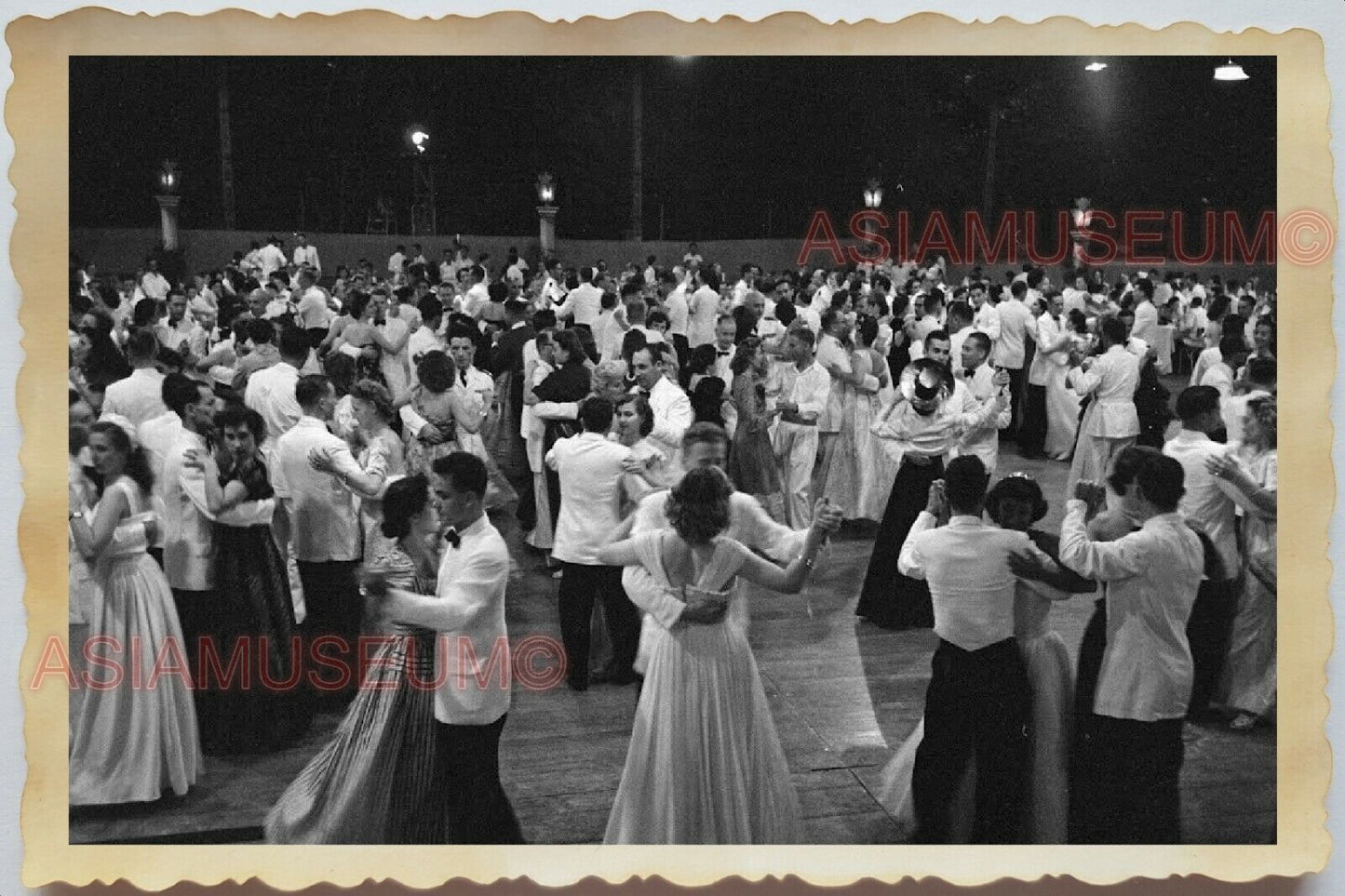 50s Vietnam War Saigon Women Lady Ballroom Party Dance Dress Vintage Photo #628