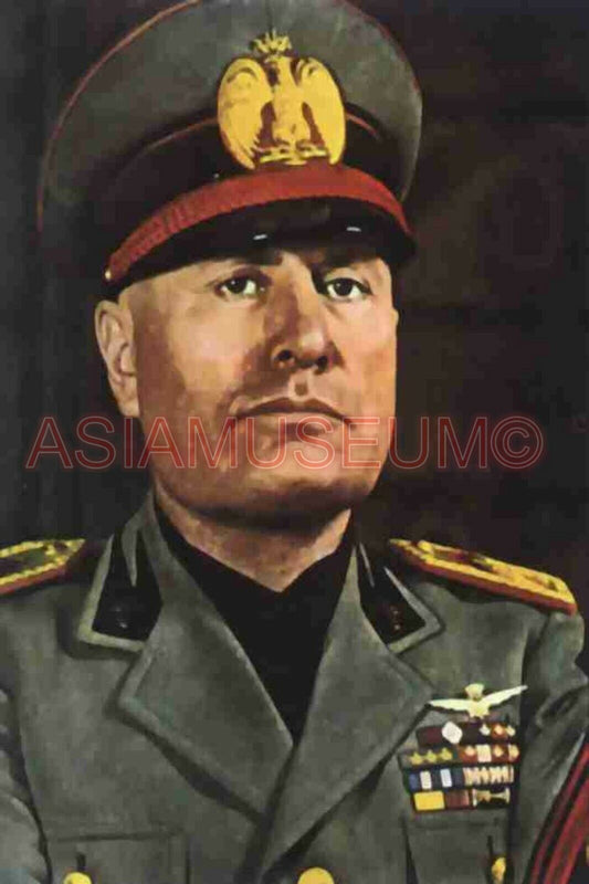 1944 WW2 USA AMERICA ANTI MUSSOLINI ITALY ART PORTRAIT WAR PROPAGANDA Postcard