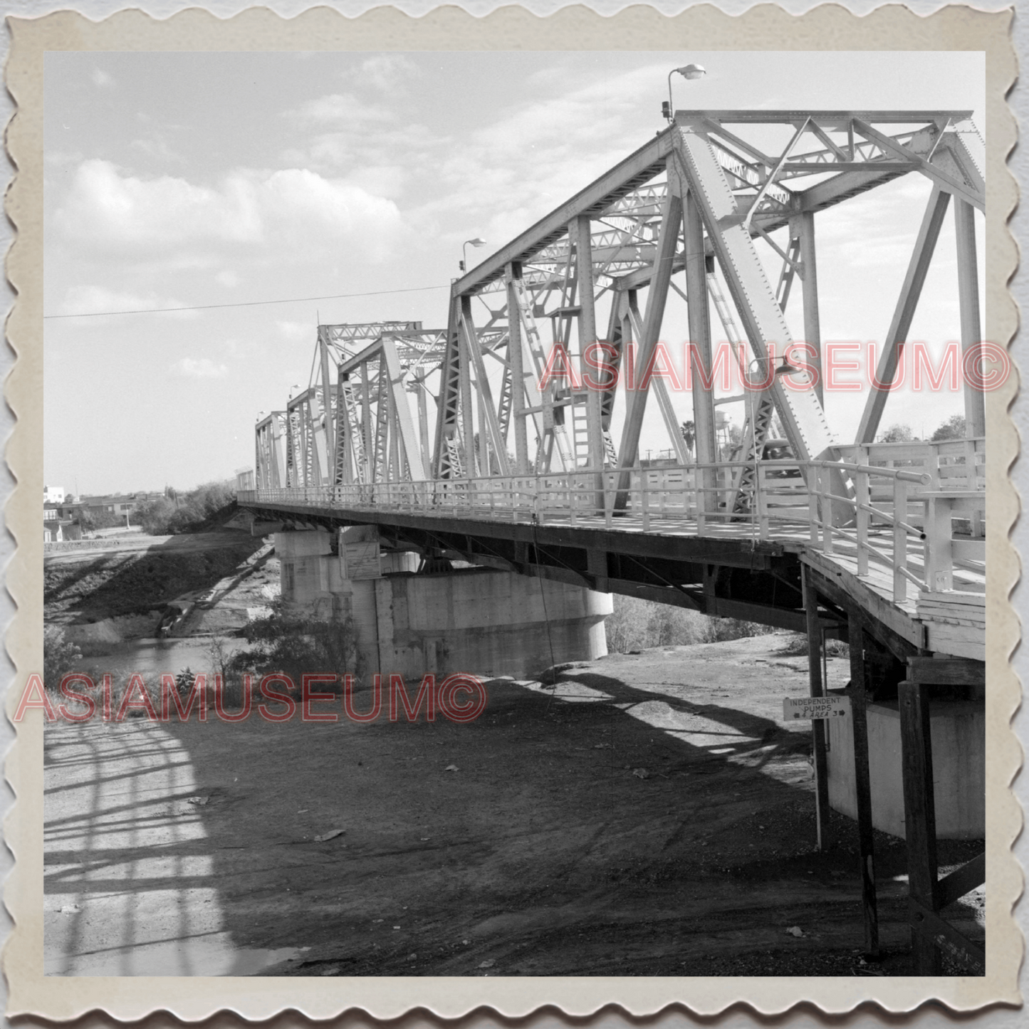 50s Brownsville Matamoros International Bridge Rio Grande OLD USA Photo 10725