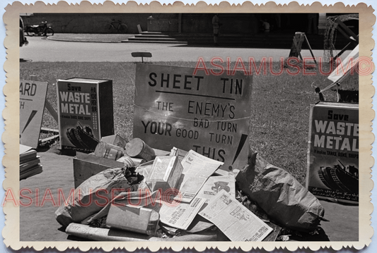 WW2 Waste Metal Newspaper Scrap Material  Vintage Singapore Photo 17792