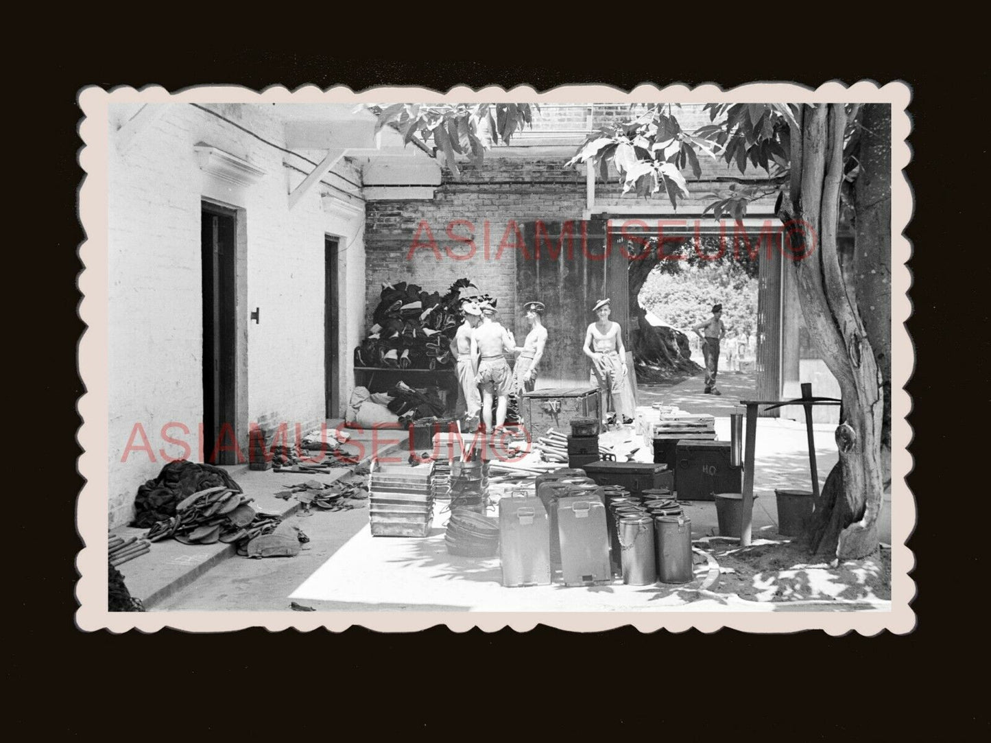 Royal British Army WW2 War Soldier Barrack B&W Old Hong Kong Photo 香港旧照片 #2944