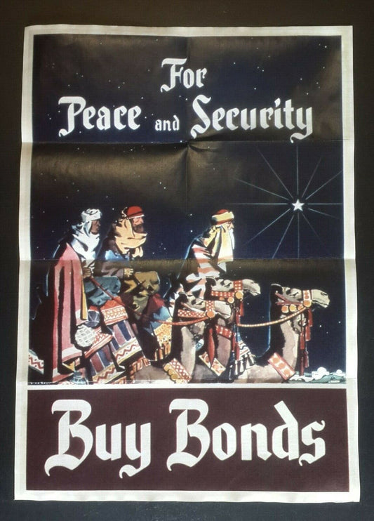 1943 WW2 USA AMERICA BUY WAR BOND ARAB CAMEL MIDDLE EAST TANK PROPAGANDA POSTER