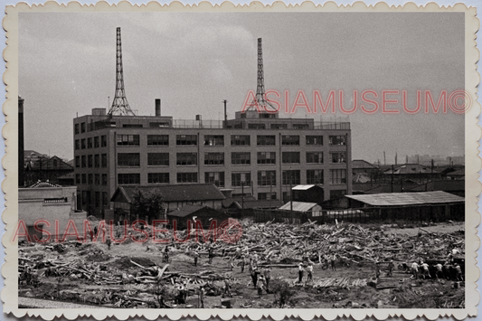 WW2 JAPAN KOBE STREET SCENE FLOOD DESTRUCTION BUILDING STORE Vintage Photo 18819