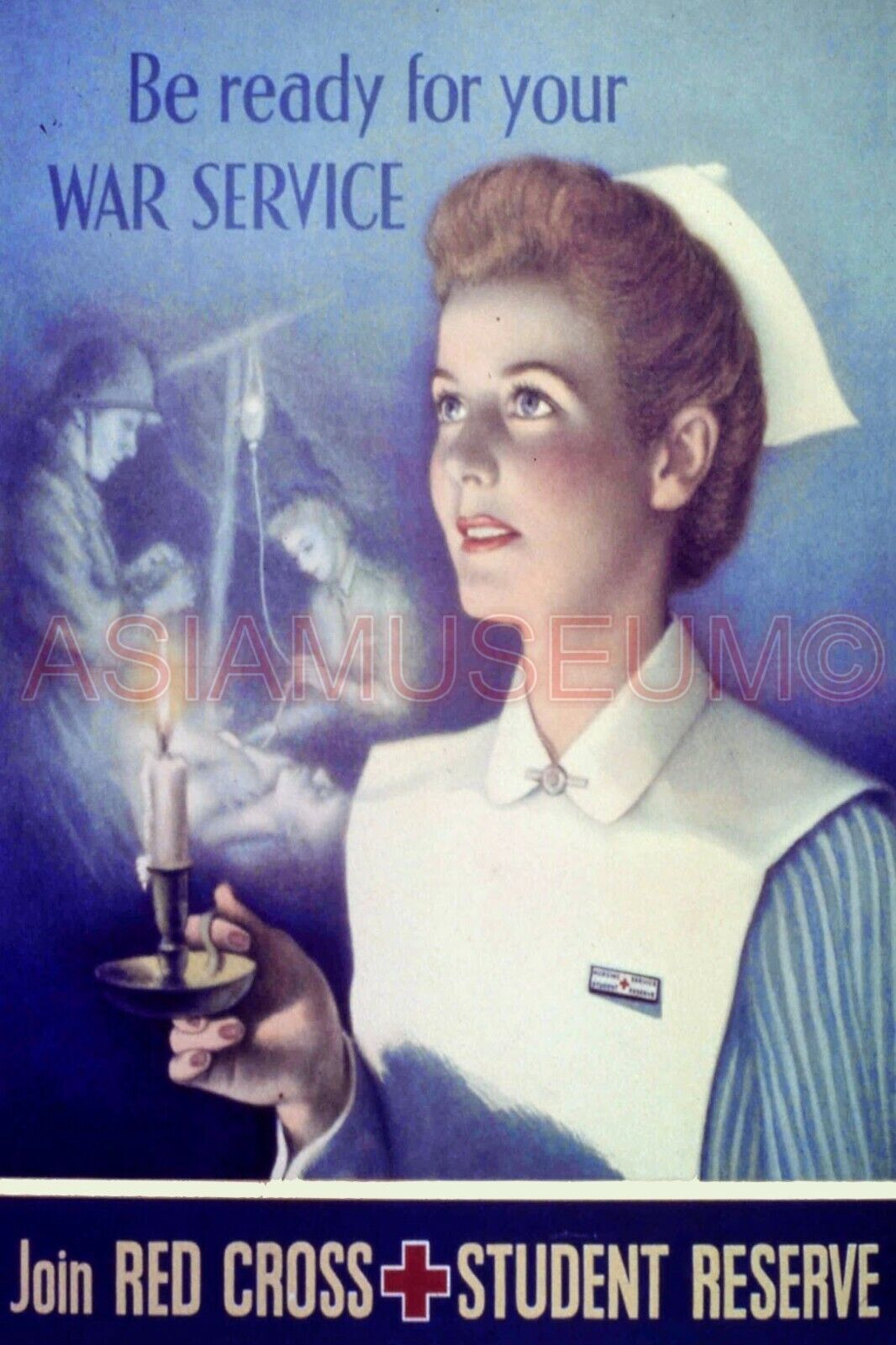 1941 WW2 USA AMERICA RED CROSS WAR WOMEN LADY GIRL NURSE ARMY SOLDIER Postcard