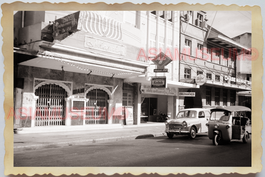 50s THAILAND BANGKOK STREET SCENE TUK TUK CAR TRAFFIC SHOP  Vintage Photo 37218