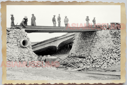 40s WW2 Vietnam FRENCH WAR ARMY FORTRESS BRIDGE RIVER TUNNEL Vintage Photo 26727