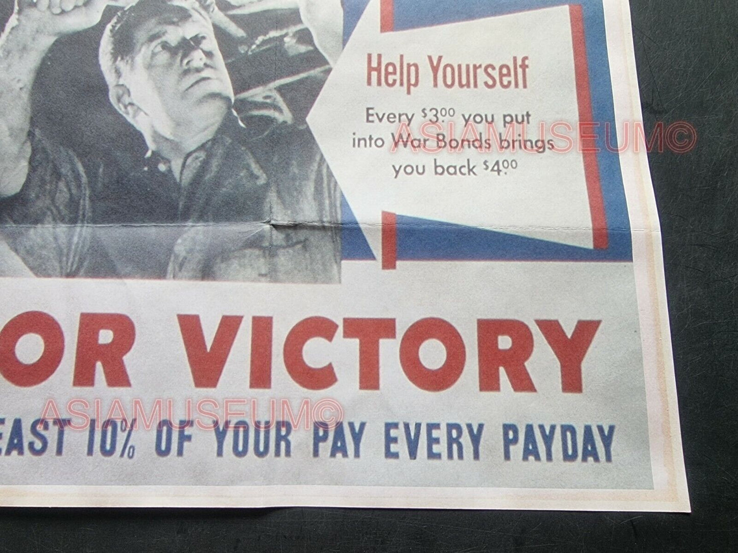 1941 WW2 USA AMERICA BUY WAR BONDS LOANS STAMP VICTORY FACTORY PROPAGANDA POSTER