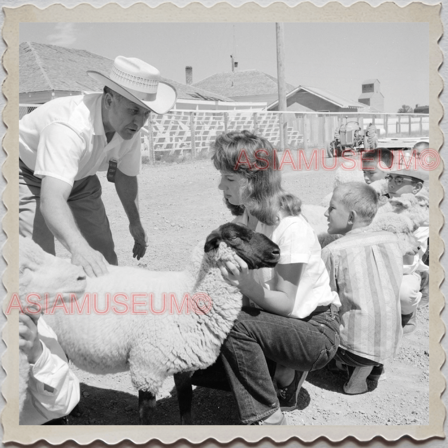 50s HARDIN TOWN BIG HORN COUNTY MONTANA SHEEP 4K SHOW MAN VINTAGE USA Photo 9847