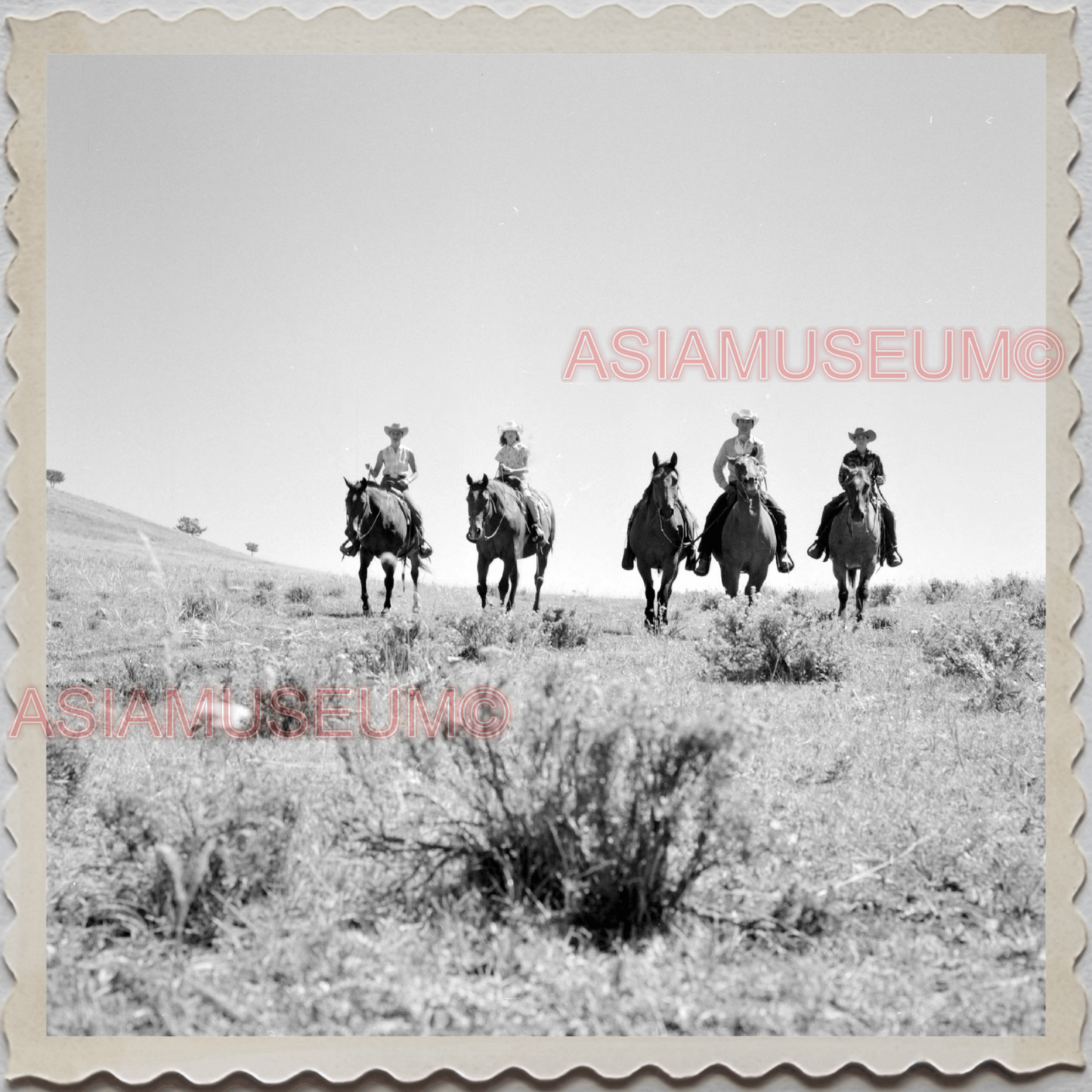 50s AUGUSTA KRONE RANCH COWBOY RIDING HORSE VINTAGE OLD USA AMERICA Photo 12407