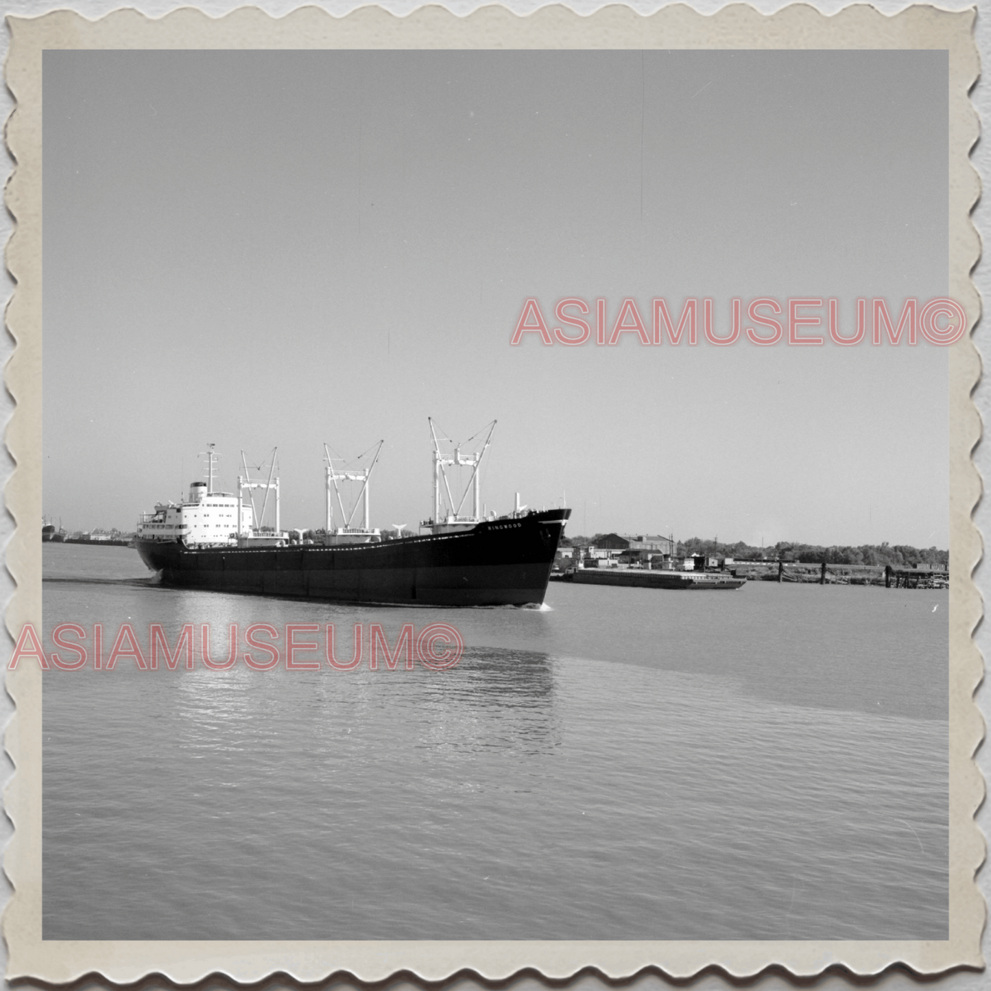 50s NEW ORLEANS LOUISIANA CITY MISSISSIPPI RIVER CARGO SHIP OLD USA Photo 12157