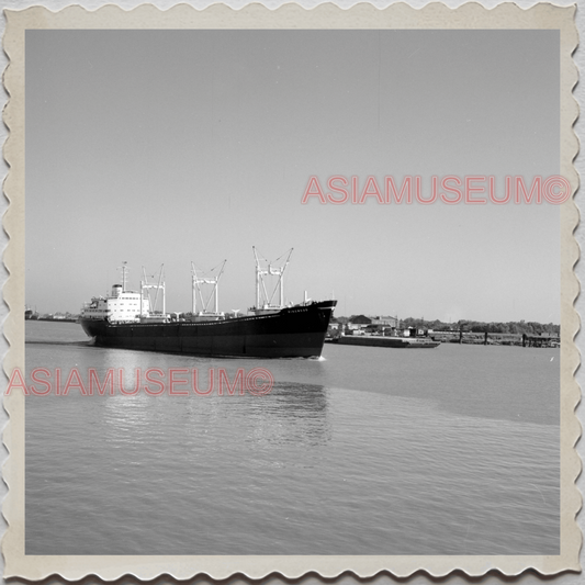 50s NEW ORLEANS LOUISIANA CITY MISSISSIPPI RIVER CARGO SHIP OLD USA Photo 12157