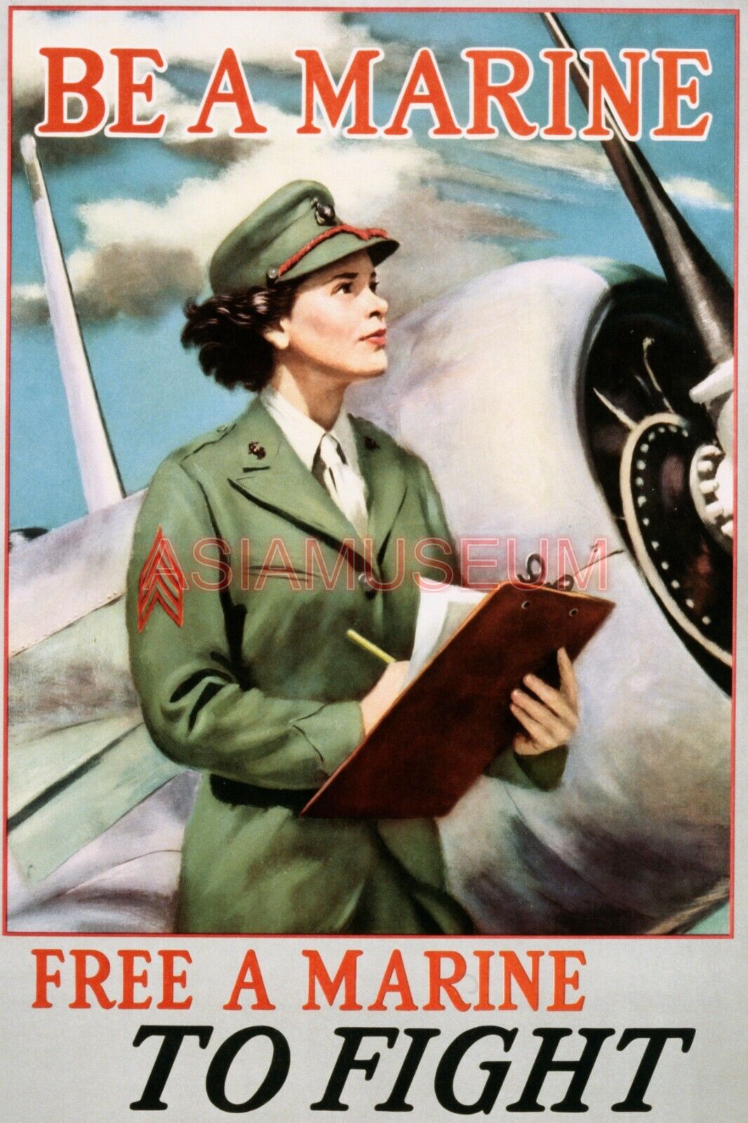 1942 WW2 USA AMERICA WOMEN LADY GIRL MARINE NAVY PILOT ARMY AIRCRAFT ii Postcard