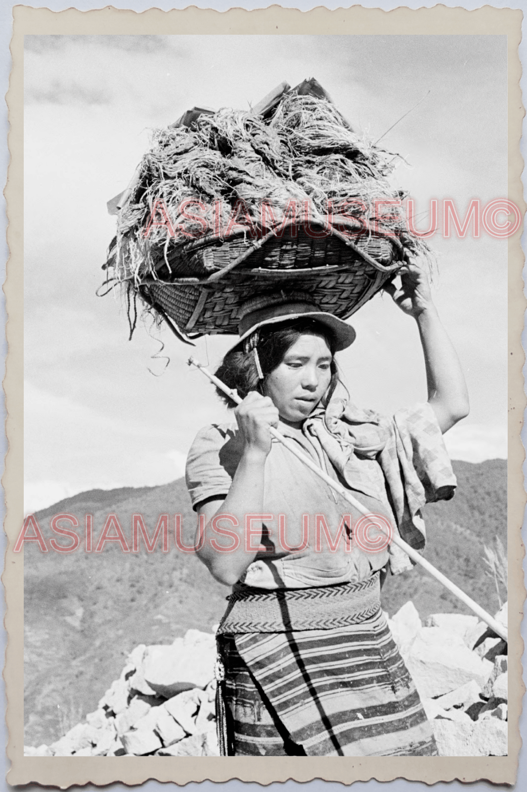 50s PHILIPPINES IFUGAO WOMEN YOUNG LADY HILL TRIBE TATTOO VINTAGE Photo 24146