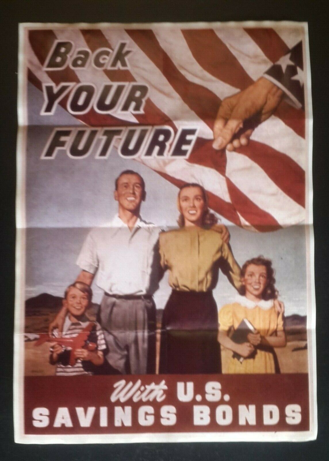 1942 WW2 USA AMERICA WOMEN CHILDREN BOY GIRL WAR SAVING BOND PROPAGANDA POSTER