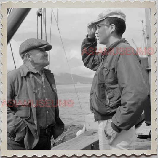 50s KETCHIKAN BOROUGH ALASKA TOTEM POLE FISHERMAN SHIP VINTAGE USA Photo 12626