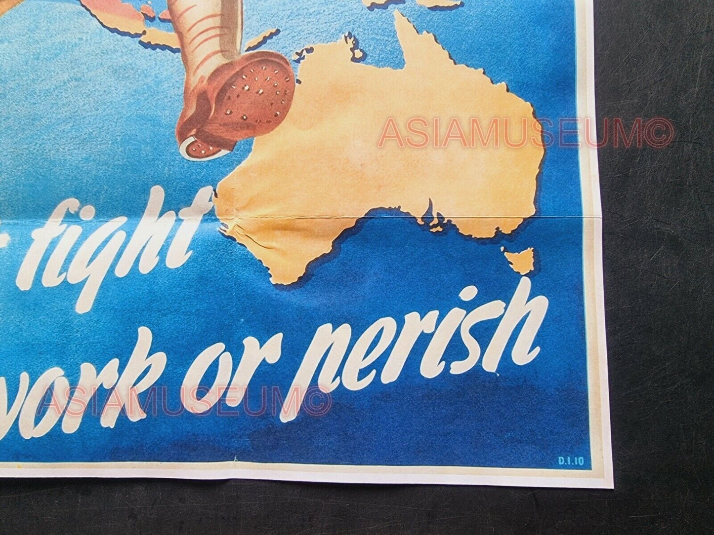 1943 WW2 AMERICA USA AUSTRALIA ASIA PACIFIC WAR FIGHT JAPAN  PROPAGANDA POSTER