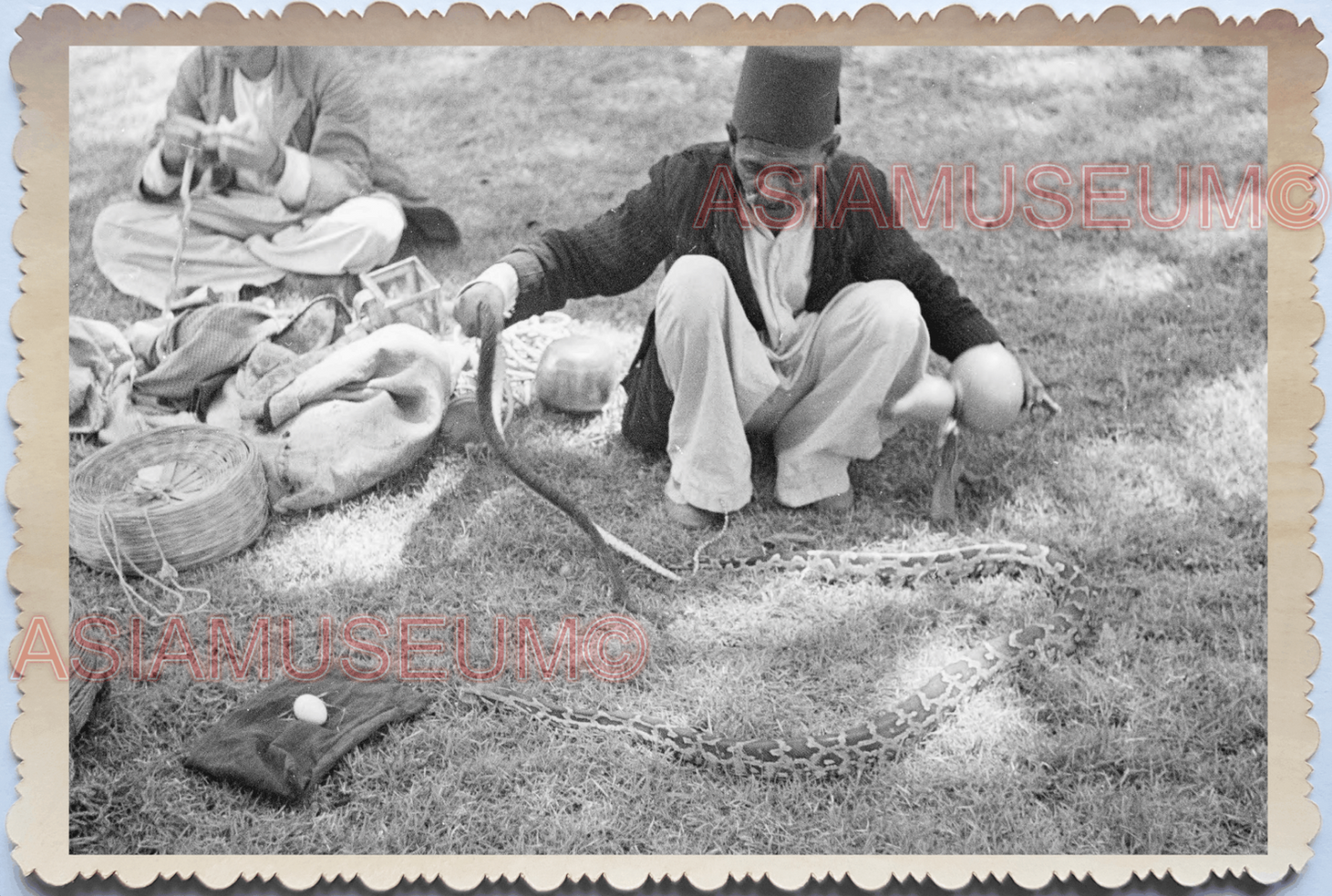 WW2 Street Performance Snake Little India Japan Vintage Singapore Photo 17588