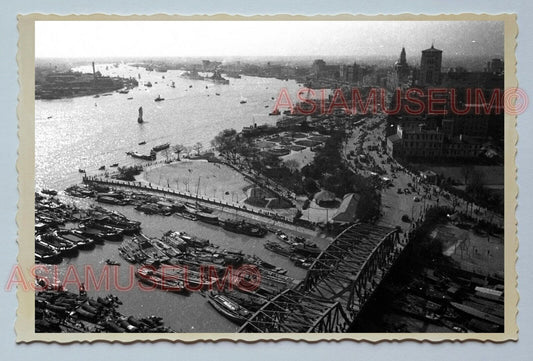 1940s THE BUND SHIP BOAT HUANGPU B&W Vintage China Shanghai Photo #137 中国上海老照片