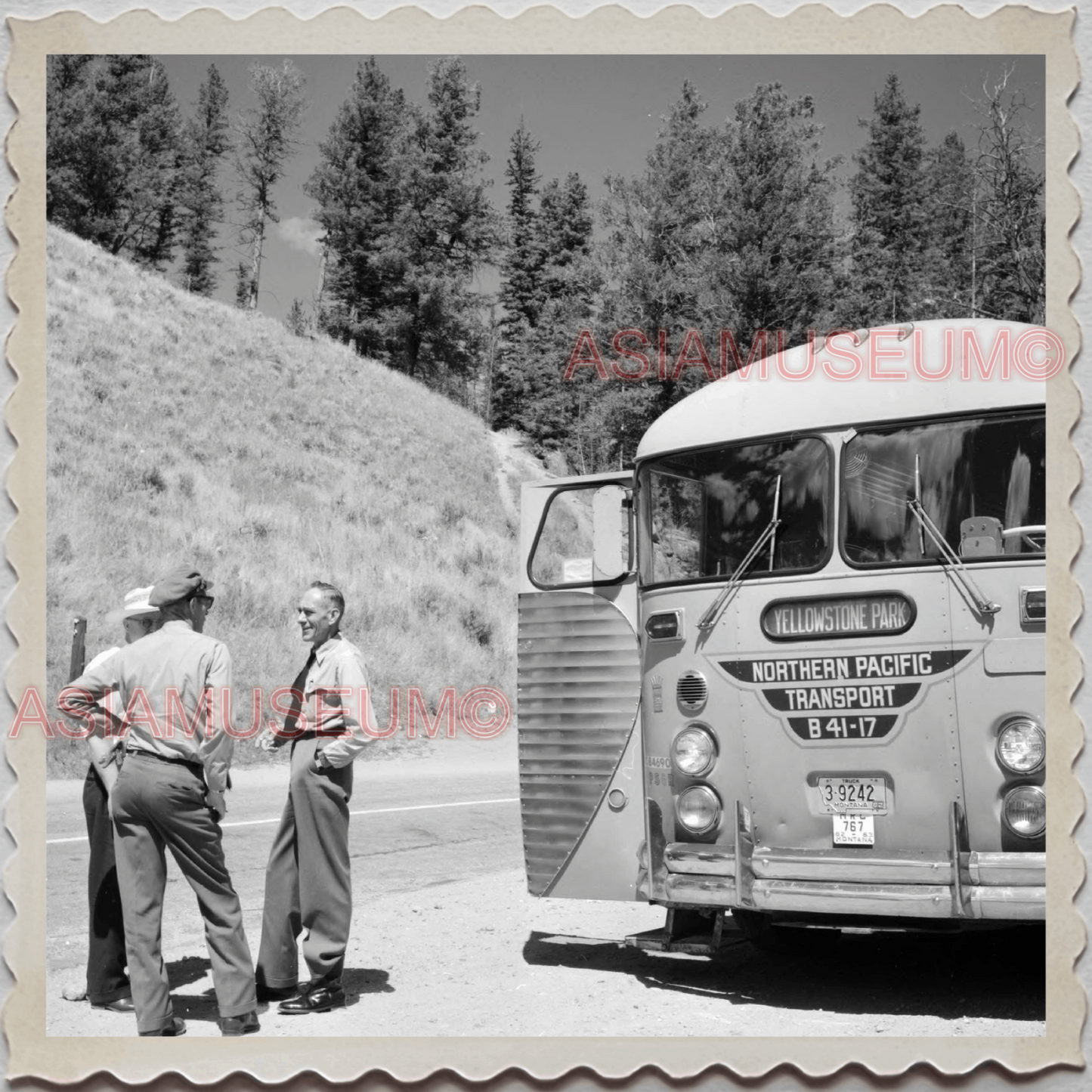 50s PARK COUNTY LIVINGSTON MONTANA BEARTOOTH ROAD BUS VINTAGE USA Photo 11782