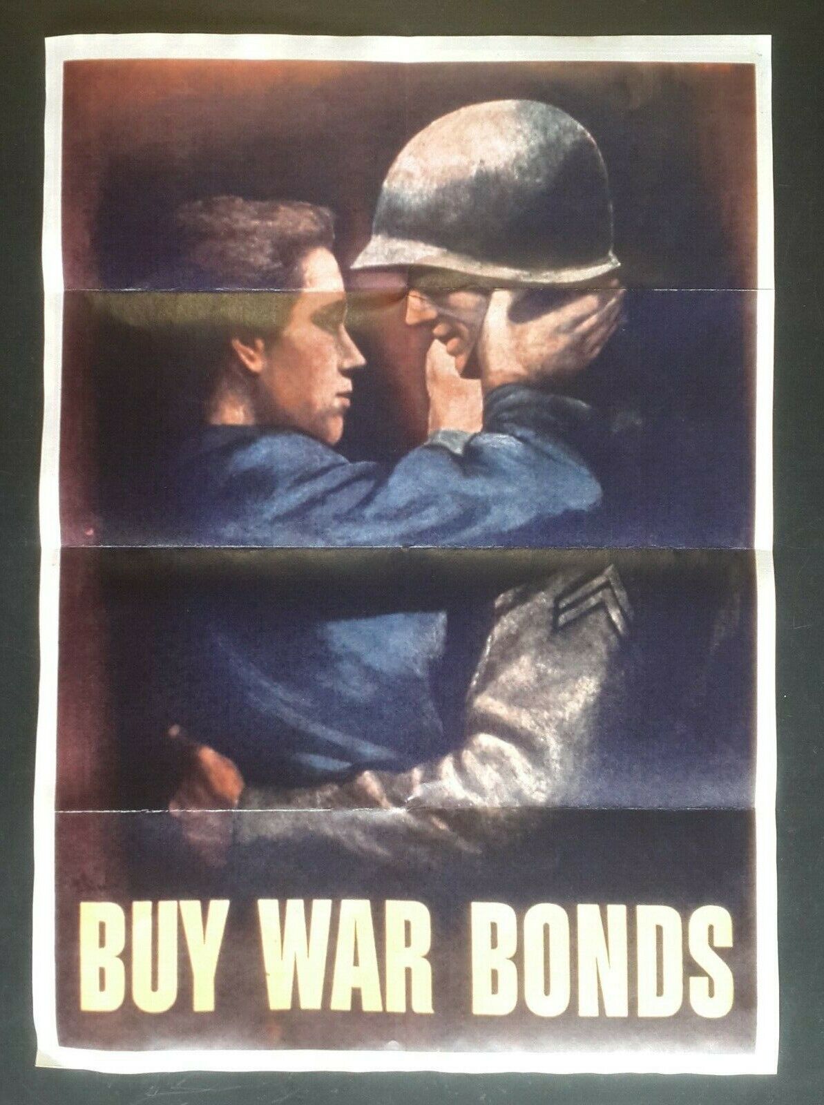 1943 WW2 USA AMERICA WOMEN SEXY LADY BUY WAR BONDS ARMY HAT PROPAGANDA POSTER