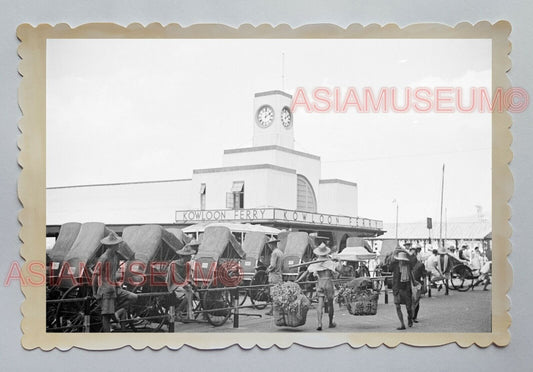 KOWLOON FERRY TERMINAL RICKSHAW HARBOR PIER VINTAGE HONG KONG Photo 18379 香港旧照片