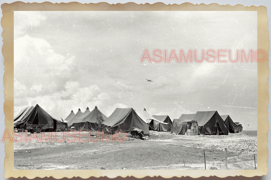 40s WW2 Vietnam INDOCHINA WAR AIRPLANE BOMBER AIRFIELD CAMP Vintage Photo 23980