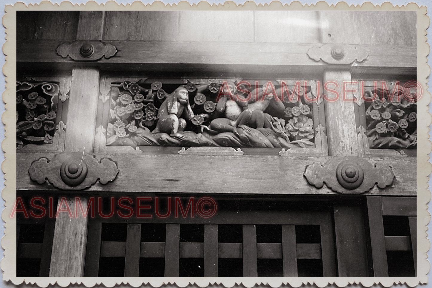 WW2 1950s JAPAN NIKKO TOKYO MOUNTAIN MONKEY SHRINE TEMPLE  Vintage Photo #7256