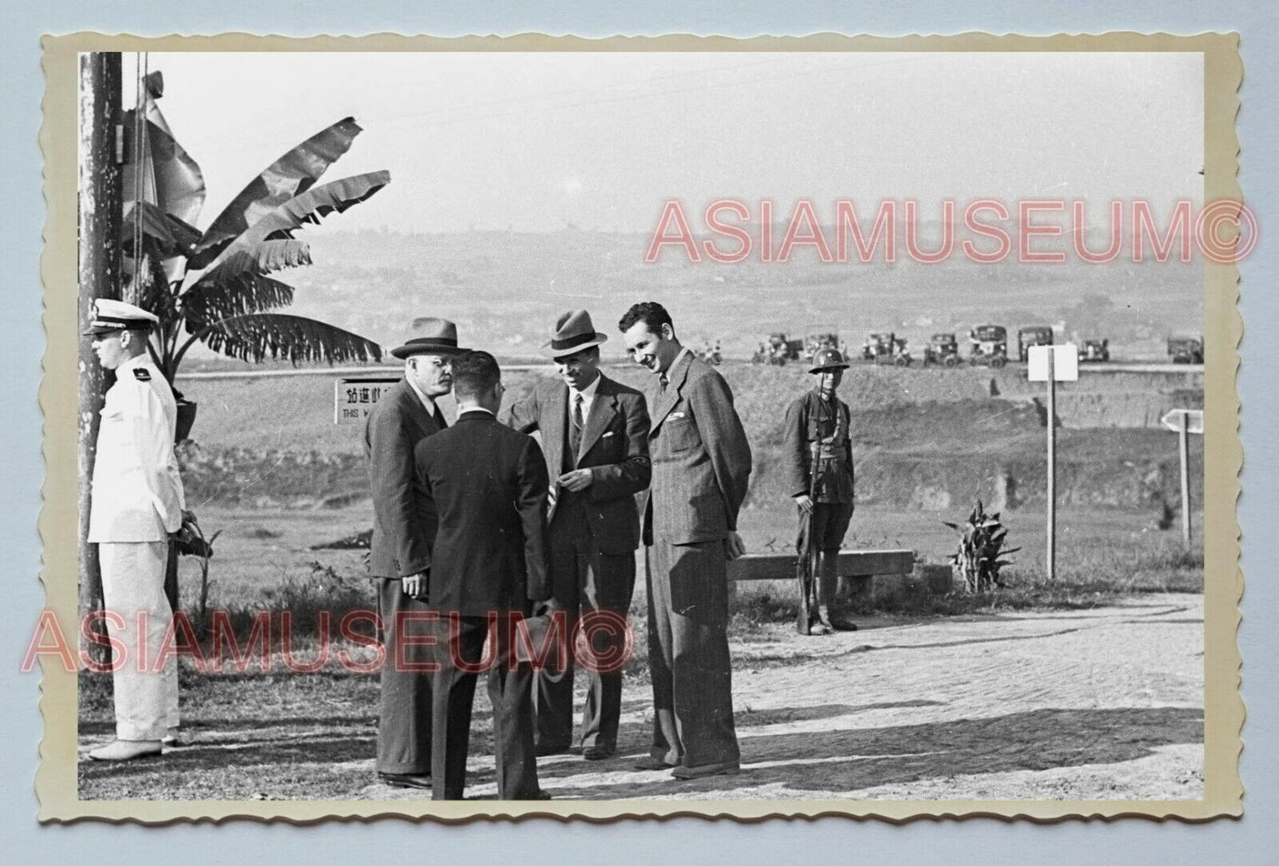 1940's CHONGQING China Western government officials military  Vintage Photo #06